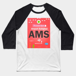 AMS Amsterdam Airport Schiphol Baseball T-Shirt